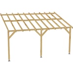 Carport adossé 5x3 - Pente 30% - Bois massif - Durable Sans la visserie et sans les pieds de poteaux