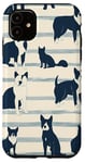 Coque pour iPhone 11 Motif chien de bétail australien bleu minimaliste blanc