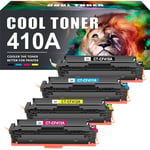 Cool Toner Compatible Toner Cartridge Replacement for HP 410A 410X CF410A Color Laserjet Pro MFP M477fdw M477fdn M377dw M452nw M452dn M477fnw (Black,Cyan,Yellow,Magenta, 4-Pack)