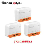 SONOFF MINI Inter/ZBMINI/ZBMINI-L2 Commande Vocale MINI Commutateur Zigbee/WiFi Smart Switch Fonctionne Avec Alexa eWelink Google Home - Type ZBMINI-L2 3PCS #B