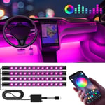 Éclairage Intérieur de Voiture, Lampe LED Accessoire Voiture, Cadeau Homme Maman Cadeau Fete des Grand Mere Femme,Car Accessories Contrôle APP (1)