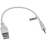 vhbw Câble de chargement USB compatible avec JBL J56BT écouteurs, blanc, 20.5cm - USB 2.0 de type A avec une prise jack de 2,5mm