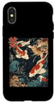 Coque pour iPhone X/XS Beauté Koi Fish Pond Japan Zen Garden Vintage Art Lovers