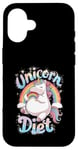 Coque pour iPhone 16 Unicorn Diet Magical Rainbow Unicorn Princess