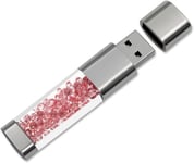 Clé Usb 3.0 64Go 32Go 16Go Nouveau Bijoux Cristal Usb 3.0 Flash Drive, Externe Cadeau Pour Cadeaux D'Anniversaire, Cadeaux De Noël, Cadeaux De Mariage (16Go, Rose)