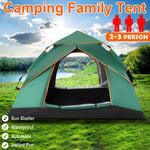 2~3 Man Person Family Camping Waterproof Pop-Up Tent Double Layer Festival Beach