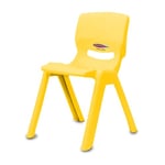 Jamara 460580 Smiley Chaise empilable en Plastique Robuste pour Enfant jusqu'à 100 kg Jaune