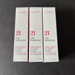 Clarins Lip Perfector 21 Soft Pink Glow with Shea Butter 5ml NEW & BOXED X 3 R15