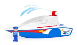 Lena BOAZZ Bateau de Police 36 cm, Indoor et Outdoor, pour Enfants à partir de 2 Ans, avec réservoir d'eau et Fonction éclaboussure