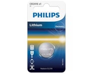 Philips Minicells Batteri Cr2016/01B, Engangsbatteri, Cr2016, Lithium, 3 V, 1 Stykker, Sølv