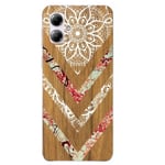 Coque pour Moto G14 Bois Marbre Fleur dentelle