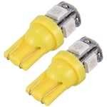 2X T10 501 W5W 5 Smd 5050 Led Ampoule De Plaque D'Immatriculation Intérieure Pour Voiture À Lumière Latérale Jaune 12V