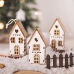 3Pcs Decorative Christmas Wooden House Charming Christmas Decoration  Kids