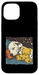 Coque pour iPhone 15 Dalmatien endormi avec ours en peluche