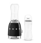 Smeg PBF01BLUK Retro 50’s Personal Blender , 2 x Bottles 2 Go, 2 Speed Black