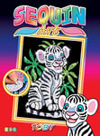Art Sequin - KAD0906 - Peinture Au Numéro - Motif Bébé Tigre Blanc - 25 x 34 Cm - Junior - Coloris Aléatoire