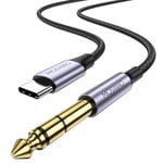 Câble stéréo USB C à 6,35 mm TRS 1M 1/4 Pouce, Adaptateur Audio de Type C à 1/4 Câble auxiliaire stéréo pour Google Pixel 4XL, Galaxy Note, Haut-parleurs, écouteurs, Table de mixage et Plus