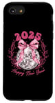 Coque pour iPhone SE (2020) / 7 / 8 Ruban rose boule disco du Nouvel An 2025 | Happy New Year Party