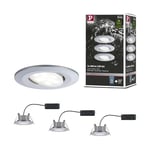 Paulmann 99929 spots LED Calla rond kit de 3 incl. 3x6W IP65 gradable projecteurs Chrome mat éclair. d'armoire plastique. lampe enc. 4000K, Matière, fest verbaut, 16.5 W, 3er-Set