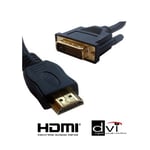 Cable Video HDMI male DVI male - 1,80 metres - Plaque Or - Console de jeu / TV