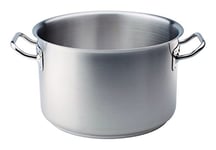 Pentole Agnelli Casserole Haute en Aluminium avec poignée Tubulaire en Acier Inoxydable 18/10, argenté 3,3 l Argent