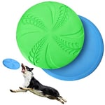 Nobleza Frisbees pour Chien, 2 PCS Disque Chien, Jouet Interactif Frisbee, Disque Volant en Caoutchouc pour Jeux Sport Exercice Activité et Jeu en Plein, D20cm pour Grand Et Moyens Chiens