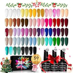 UV-nagellackset, 24 stycken gelnagellack i vitt, rött, lila, grönt, blått, rosa, färgade gelnaglar