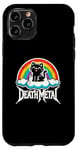 Coque pour iPhone 11 Pro Death Metal Cat Rainbow Bracelet en métal lourd pour enfants