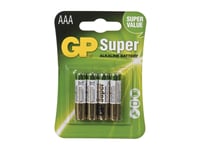 Gp Batteries Super Alkaline Aaa, Engångsbatteri, Aaa, Alkalisk, 1,5 V, 4 Styck, Multifärg