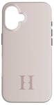 Coque pour iPhone 16 Lettre H Monogramme Initiale H Beige Marron Cadeau pour Elle Femme