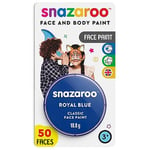 Snazaroo - Peinture Pour Visage et le Corps, Maquillage Pour Visage et Déguisement, Pour Enfants et Adults,Fard Blister 18 ML, Couleur Bleu Vif