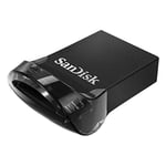 SanDisk Ultra Fit 256 Go Flash Drive, (Clé USB 3.2, Idéale pour ordinateurs portables et consoles, des vitesses allant jusqu'à 400 Mo/s, logiciel de récupération des données RescuePRO Deluxe) Noir