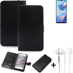 Protective cover for Oppo A16s Wallet Case + headphones protection flipcover fli