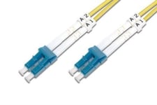 DIGITUS Professional - Cordon de raccordement - mode unique LC/PC (M) pour mode unique LC/APC (M) - 2 m - fibre optique - duplex - 9 / 125 micromètres - OS1 - sans halogène - jaune