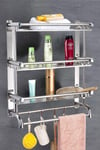 3-Tiers Stainless Steel Bathroom Shelf Storage Toilet Shelf  Wall Mounted Organizer