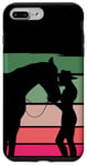 Coque pour iPhone 7 Plus/8 Plus Girl Kisses A Horse Rétro Vintage