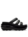 Crocs Mega Crush Tripple Strap Wedge Sandal - Black, Black, Size 7, Women