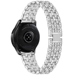 Tencloud Straps Compatible with Samsung Galaxy Watch 3 Strap, Bling Bling Stainless Steel Bracelet Band for Galaxy Watch 3 41mm Smartwatch (Silver)
