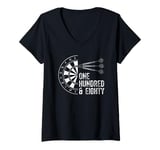 Womens Dart TShirt One Hundred And Eighty 180 Darts V-Neck T-Shirt