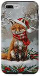 iPhone 7 Plus/8 Plus Red Fox Funny Christmas Tree Snow Merry Xmas Mom Dad Kids Case