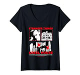 Femme Stranger Things Horror Creel House Urban Legends des années 80 T-Shirt avec Col en V