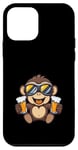 Coque pour iPhone 12 mini Singe de ski avec bière | Apres Ski Comic