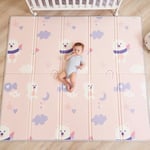 Tapis de Jeu pour Enfant Bebe 150x180x1cm Tapis de Sol XXL en Mousse Epais Pliable Reversible - Tapis d'éveil pour Bébé - Tapis de Motricité Favorisant Le Développement Sensoriel Cadeau bébé