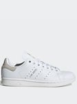 adidas Originals Womens Stan Smith Trainers - White/Beige, White/Beige, Size 3.5, Women