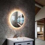 BERNSTEIN - Miroir de salle de bain rond lumineux LED avec fonction chauffage anti-buée et lumière réglable - diamètre 60cm - 2712