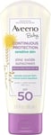 Baby Sunscreen Lotion SPF 50 for Sensitive Skin, Zinc Oxide, 3 oz, Continuous Pr