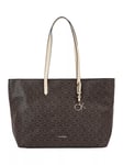 Calvin Klein Logo Tote Bag, Brown Mono