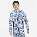 Nike Tech Fleece Older Kids / Juniors Full-Zip Hoodie ‘Blue Camo’ - Size XL