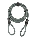 Yale Câble Antivol Longueur 2,2m en Spirale à 2 Boucles en acier tressé pour Vélo et VTT - YC1/10/220/1 - Idéal en complément d'antivols U et de cadenas - Longueur 2,2 mètres, Ø 10mm - Noir et Gris