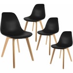 Altobuy - melya - Lot de 4 Chaises Scandinaves Noires